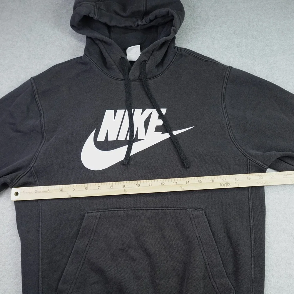 Nike Hoodie Mens Small Black Sporty Pullover Graphic Logo Sweatshirt
